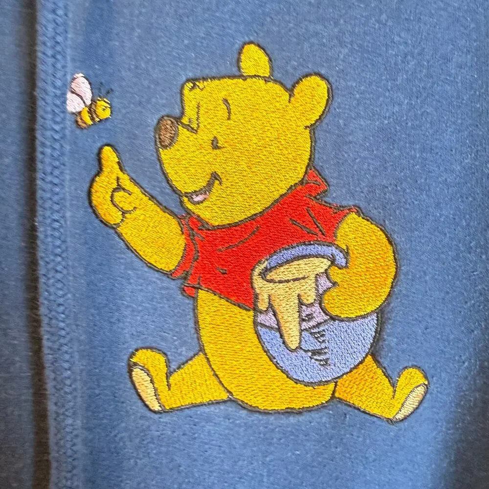 Winnie The Pooh Hoodie Youth M 8-10 Blue Pullover Graphic Piglet Sweatshirt - Picture 5 of 6